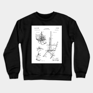 Skiing Patent - Ski Chalet Ski Fan Art - White Crewneck Sweatshirt